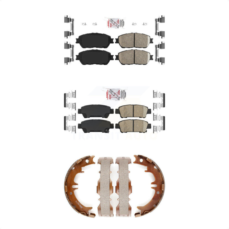 Front Rear Ceramic Disc Brake Pads And Parking Shoes Kit For Toyota Sienna KNN-100691