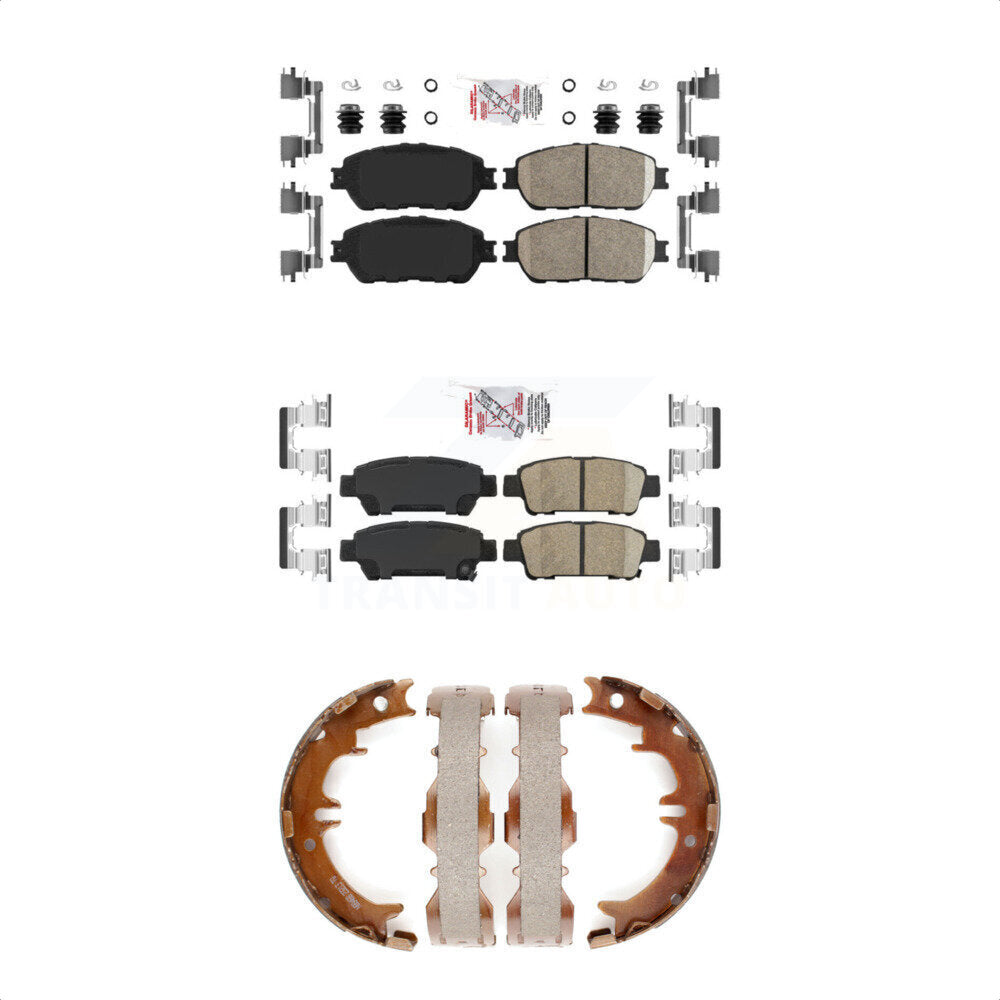 Front Rear Ceramic Disc Brake Pads And Parking Shoes Kit For Toyota Sienna KNN-100692