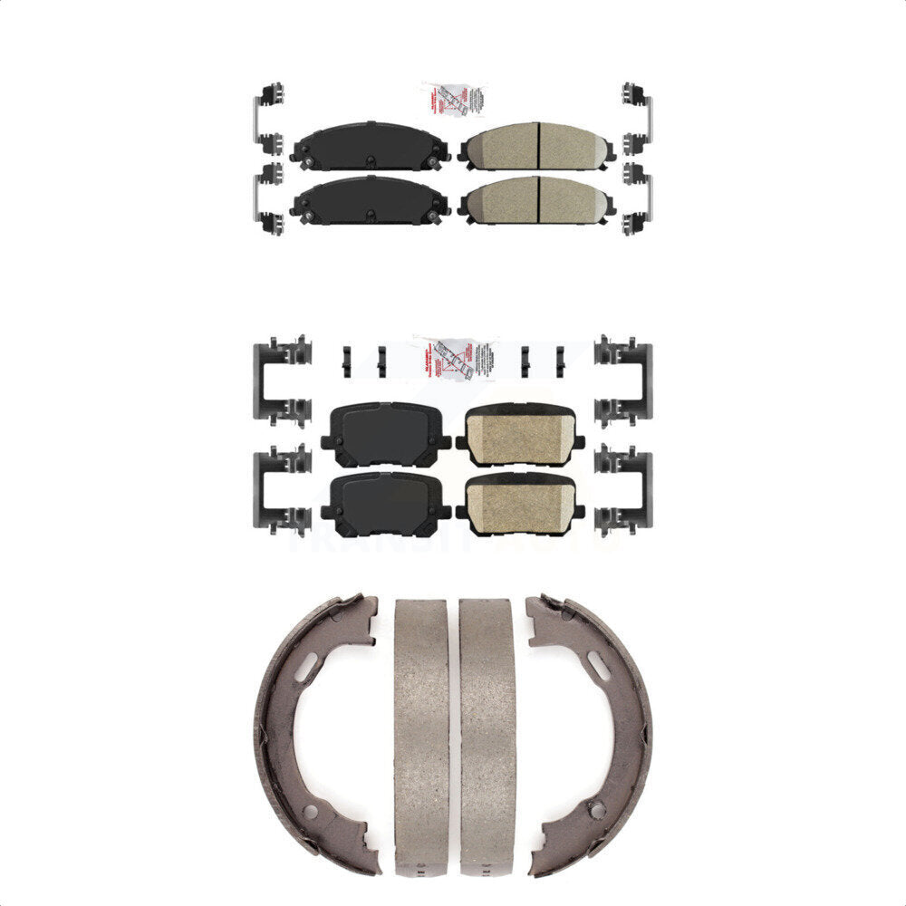 Front Rear Ceramic Disc Brake Pads And Parking Shoes Kit For Dodge Charger KNN-100704