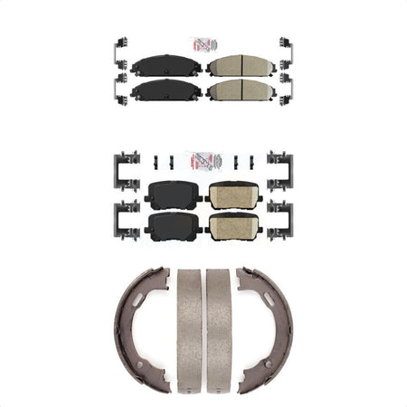 Front Rear Ceramic Disc Brake Pads And Parking Shoes Kit For Dodge Charger KNN-100704