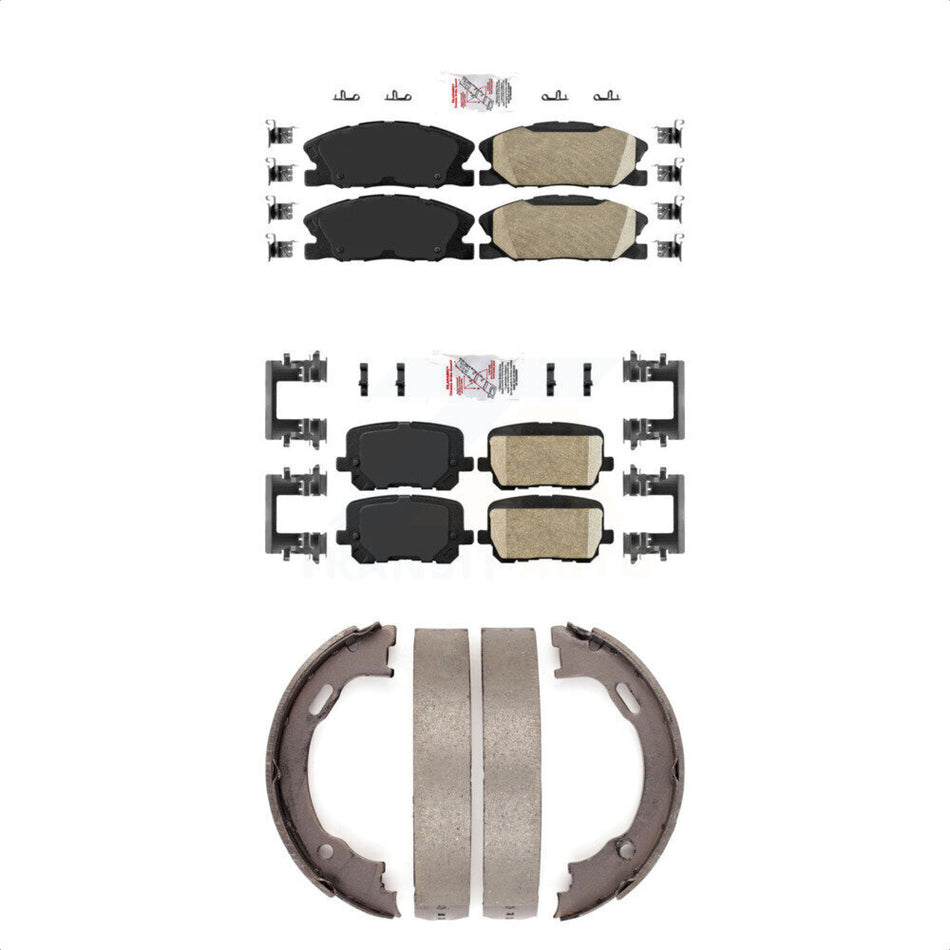 Front Rear Ceramic Disc Brake Pads And Parking Shoes Kit For Dodge Charger KNN-100707