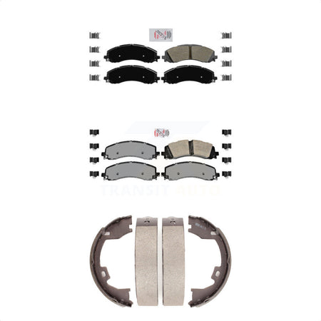Front Rear Semi-Metallic Disc Brake Pads And Parking Shoes Kit For Ram 2500 KNN-100715