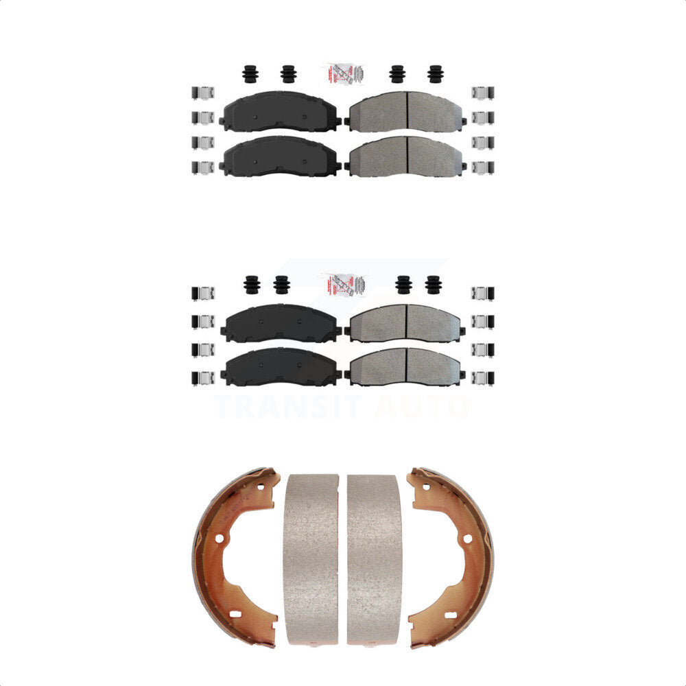 Front Rear Semi-Metallic Disc Brake Pads And Parking Shoes Kit For KNN-100723