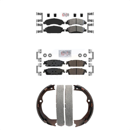 Front Rear Semi-Metallic Disc Brake Pads And Parking Shoes Kit For GMC Sierra KNN-100728