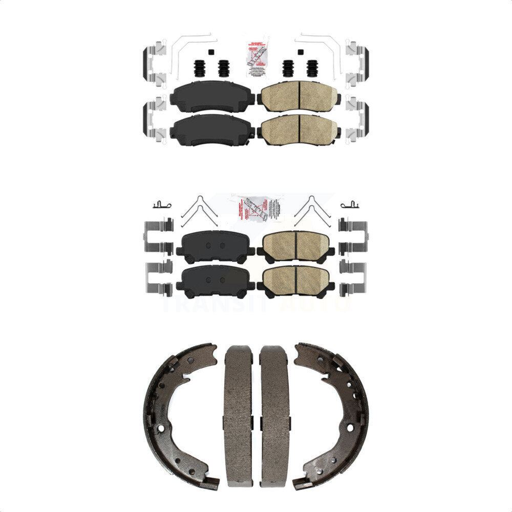 Front Rear Ceramic Disc Brake Pads And Parking Shoes Kit For Honda Odyssey KNN-100736
