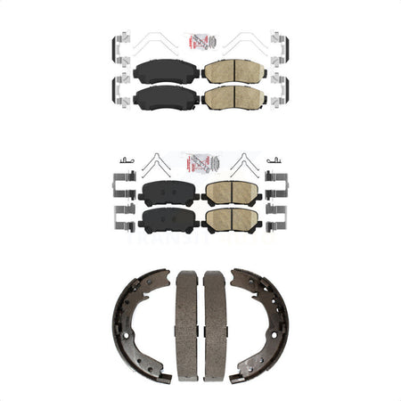 Front Rear Ceramic Disc Brake Pads And Parking Shoes Kit For Honda Odyssey KNN-100737