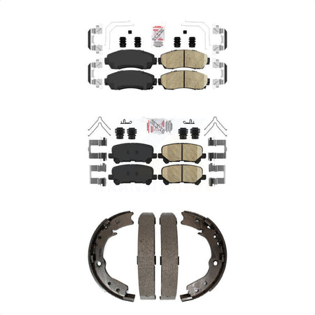 Front Rear Ceramic Disc Brake Pads And Parking Shoes Kit For Honda Odyssey KNN-100738