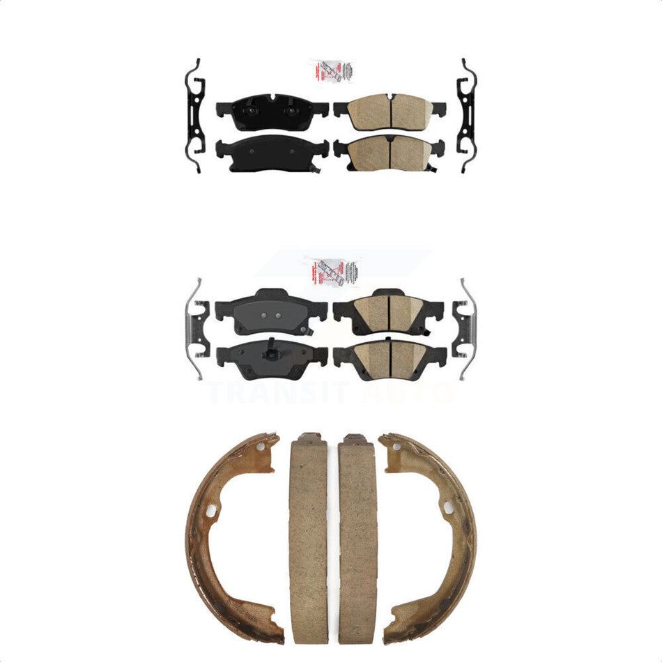 Front Rear Ceramic Disc Brake Pads And Parking Shoes Kit For Dodge Durango WK KNN-100745