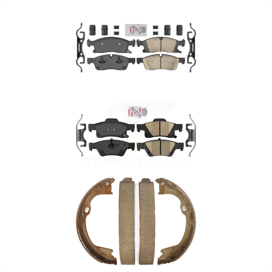 Front Rear Ceramic Disc Brake Pads And Parking Shoes Kit For Dodge Durango WK KNN-100746