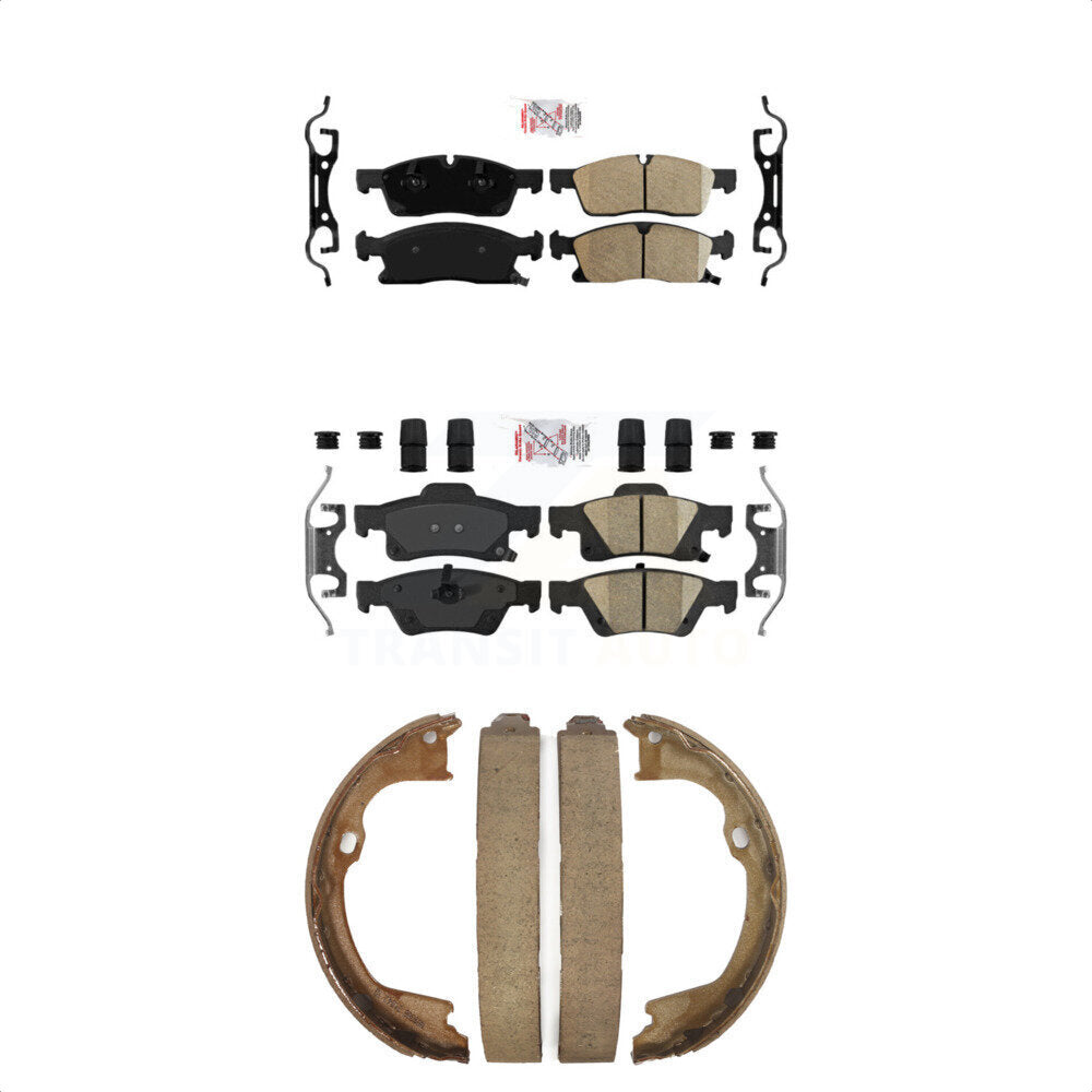 Front Rear Ceramic Disc Brake Pads And Parking Shoes Kit For Dodge Durango WK KNN-100747