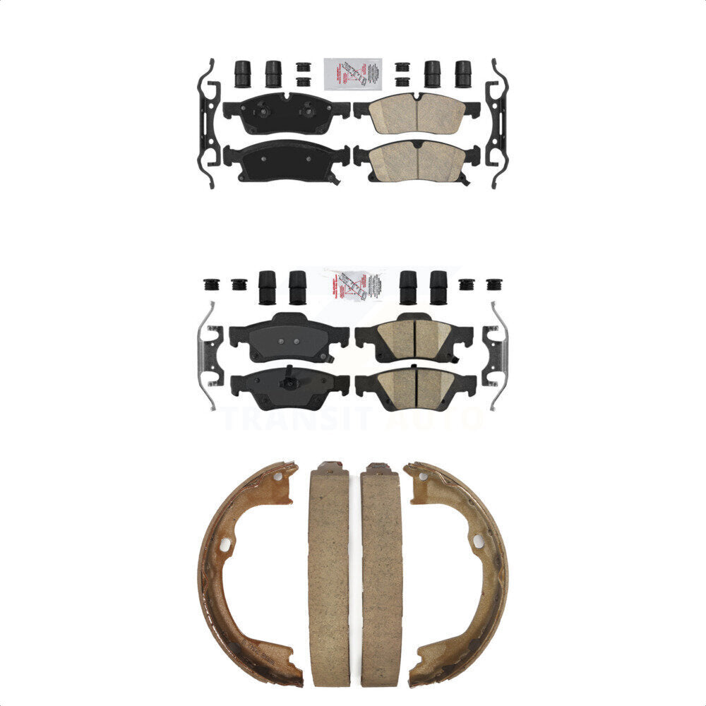 Front Rear Ceramic Disc Brake Pads And Parking Shoes Kit For Dodge Durango WK KNN-100752