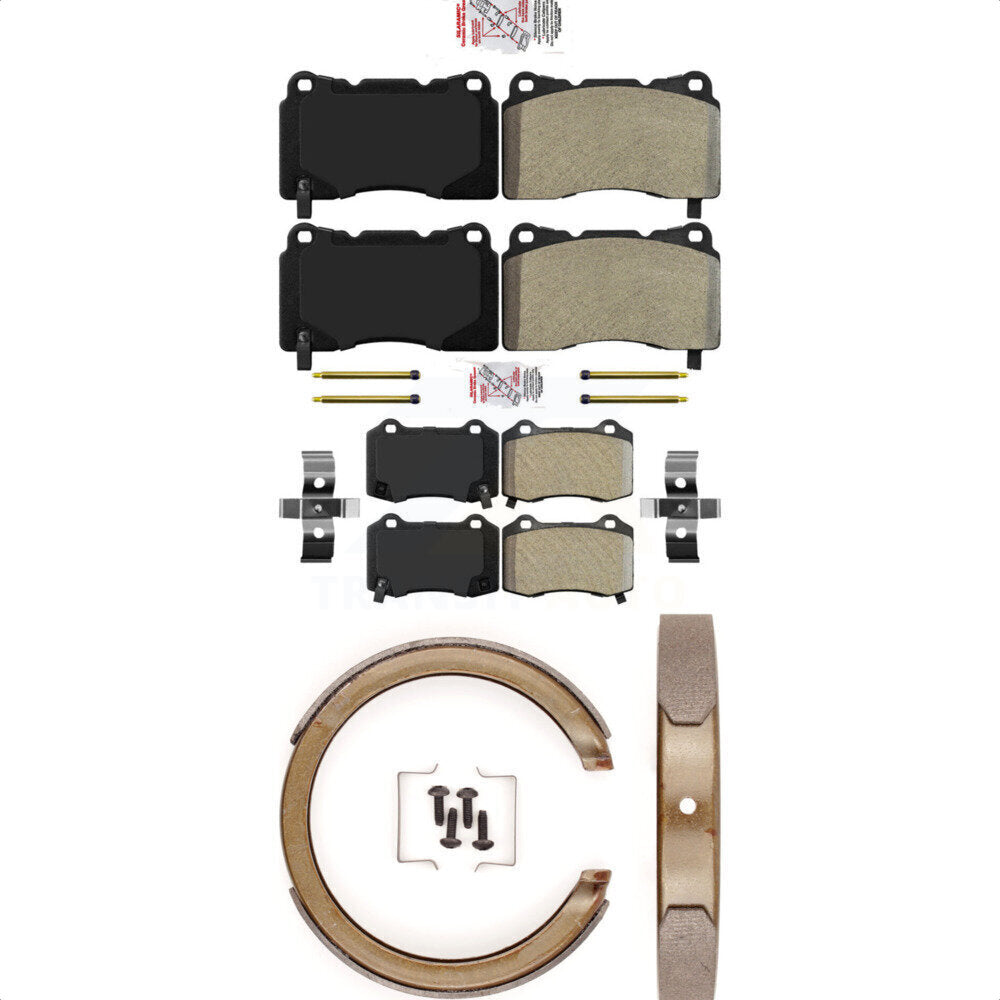 Front Rear Semi-Metallic Disc Brake Pads And Parking Shoes Kit For KNN-100758