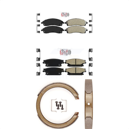 Front Rear Semi-Metallic Disc Brake Pads And Parking Shoes Kit For KNN-100759