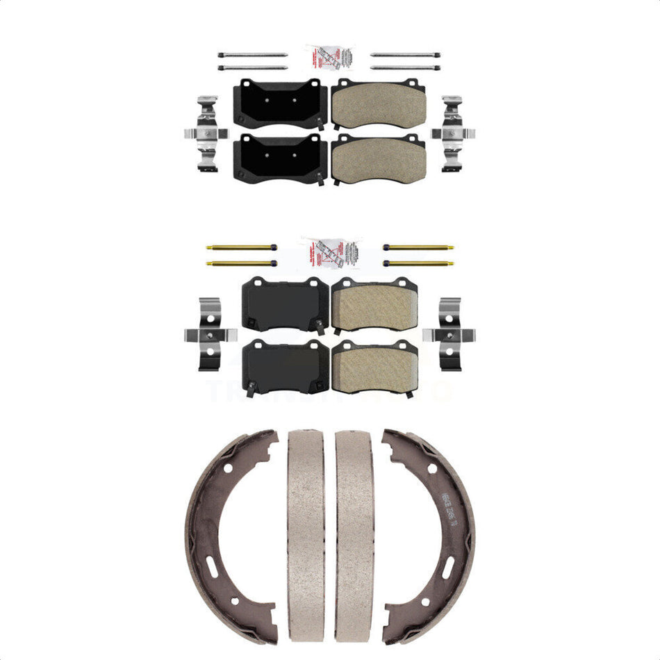 Front Rear Semi-Metallic Disc Brake Pads And Parking Shoes Kit For KNN-100762