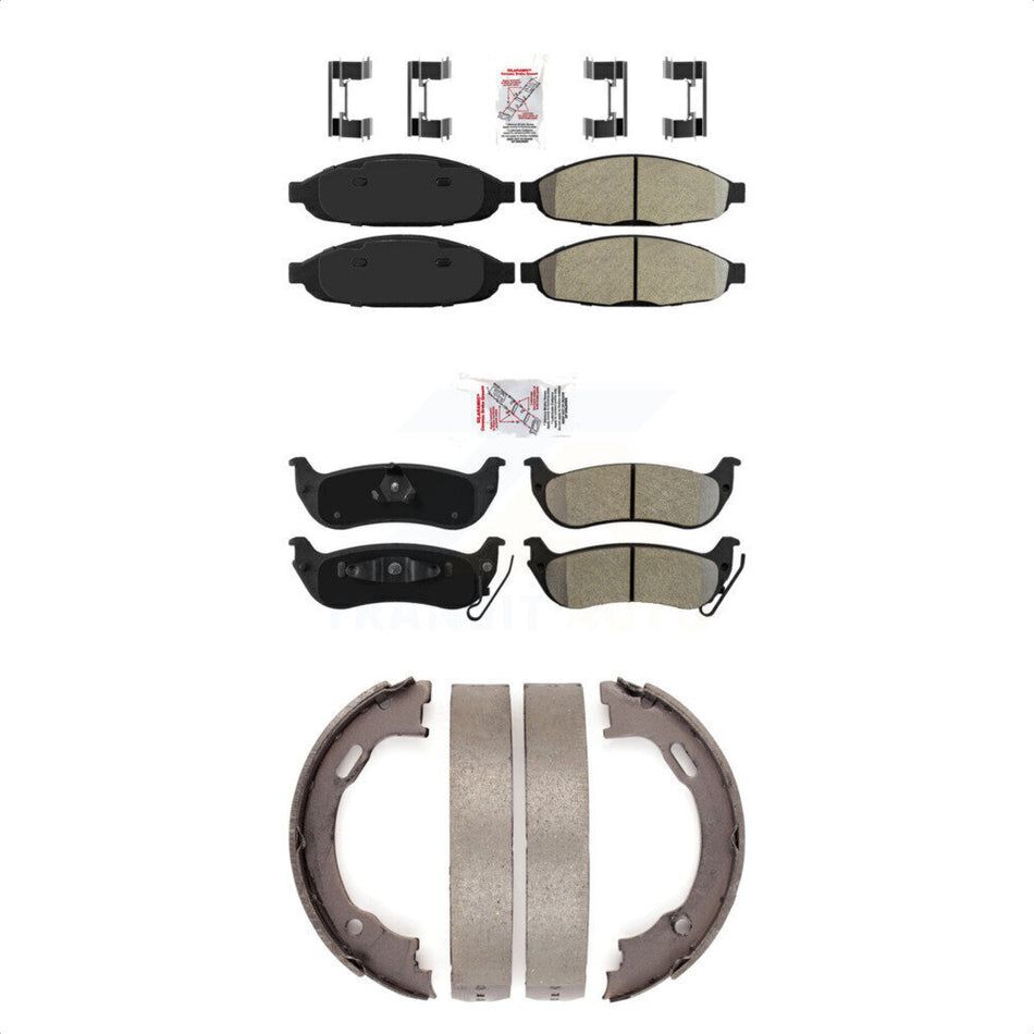Front Rear Semi-Metallic Disc Brake Pads And Parking Shoes Kit For KNN-100767