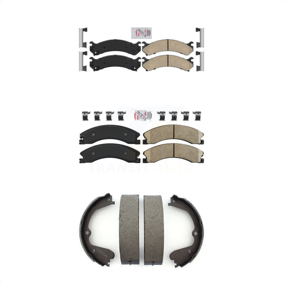 Front Rear Ceramic Disc Brake Pads And Parking Shoes Kit For Chevrolet Express KNN-100771