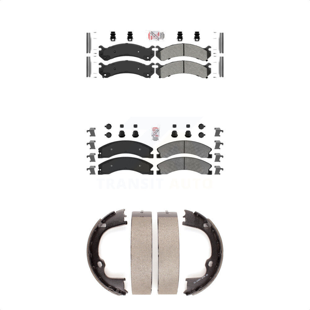 Front Rear Semi-Metallic Disc Brake Pads And Parking Shoes Kit For KNN-100772