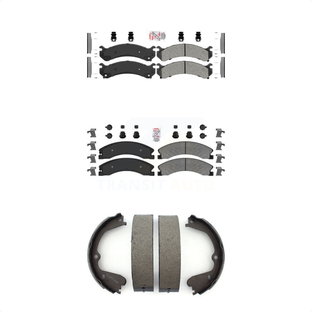 Front Rear Semi-Metallic Disc Brake Pads And Parking Shoes Kit For Chevrolet KNN-100774