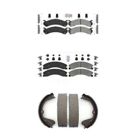 Front Rear Semi-Metallic Disc Brake Pads And Parking Shoes Kit For Chevrolet KNN-100774