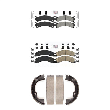 Front Semi-Metallic Rear Ceramic Disc Brake Pads And Parking Shoes Kit For KNN-100776