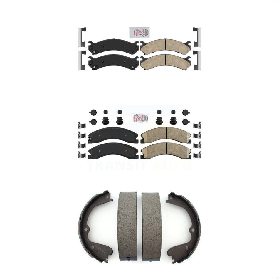 Front Rear Ceramic Disc Brake Pads And Parking Shoes Kit For Chevrolet Express KNN-100779