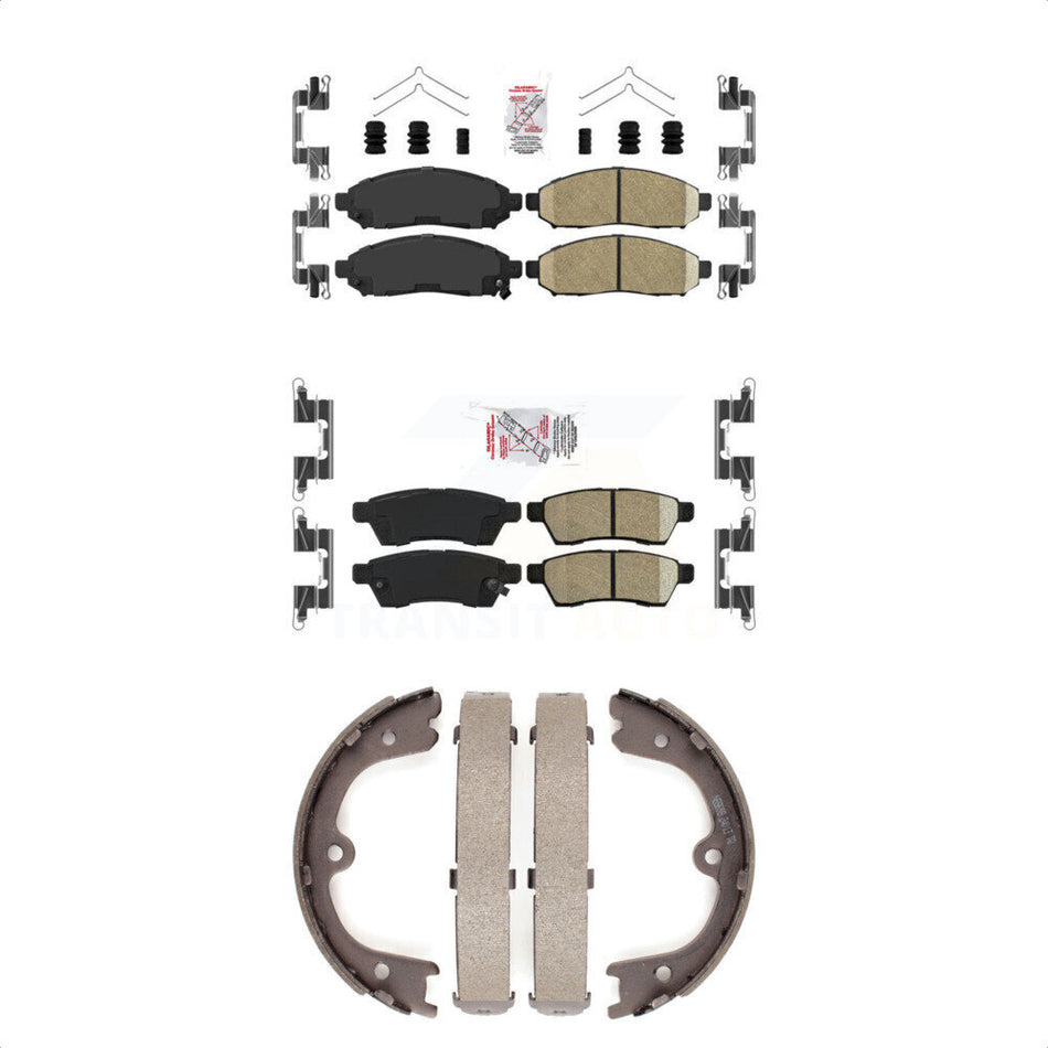 Front Rear Ceramic Disc Brake Pads And Parking Shoes Kit For Nissan Frontier KNN-100796