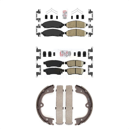 Front Rear Ceramic Disc Brake Pads And Parking Shoes Kit For Nissan Frontier KNN-100798