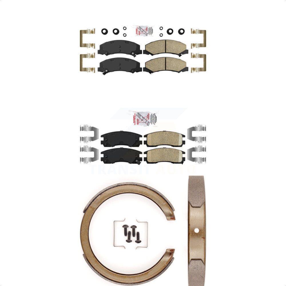 Front Rear Ceramic Disc Brake Pads And Parking Shoes Kit For Chevrolet Impala KNN-100803