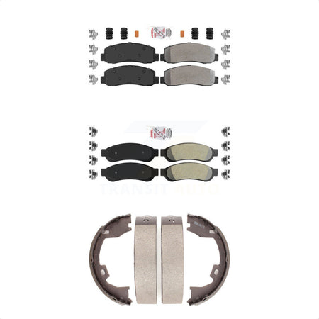 Front Rear Semi-Metallic Disc Brake Pads And Parking Shoes Kit For Ford F-250 KNN-100806