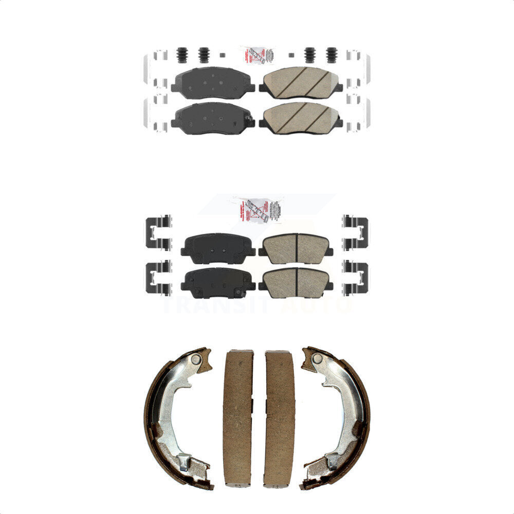 Front Rear Ceramic Disc Brake Pads And Parking Shoes Kit For Kia Sedona KNN-100817