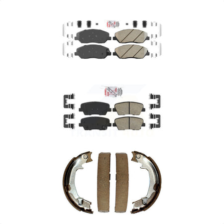 Front Rear Ceramic Disc Brake Pads And Parking Shoes Kit For Kia Sedona KNN-100817