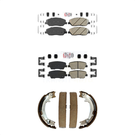 Front Rear Ceramic Disc Brake Pads And Parking Shoes Kit For Kia Sedona KNN-100819