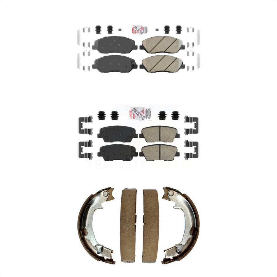 Front Rear Ceramic Disc Brake Pads And Parking Shoes Kit For Kia Sedona KNN-100819