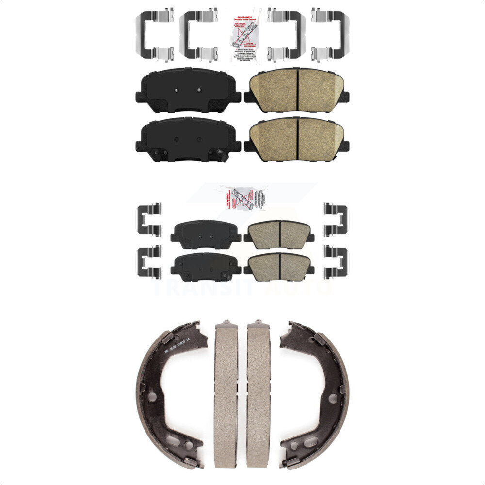 Front Rear Ceramic Disc Brake Pads And Parking Shoes Kit For KNN-100825