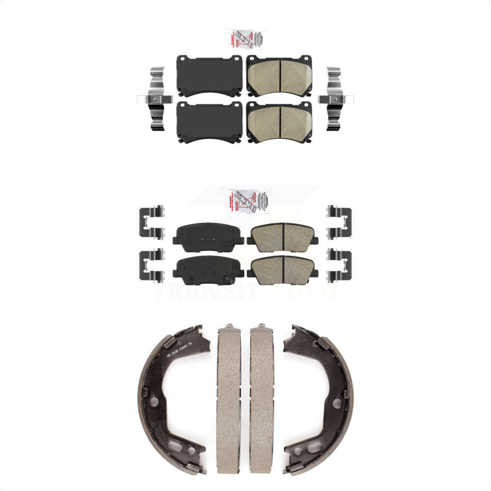 Front Rear Ceramic Disc Brake Pads And Parking Shoes Kit For Hyundai Genesis KNN-100841
