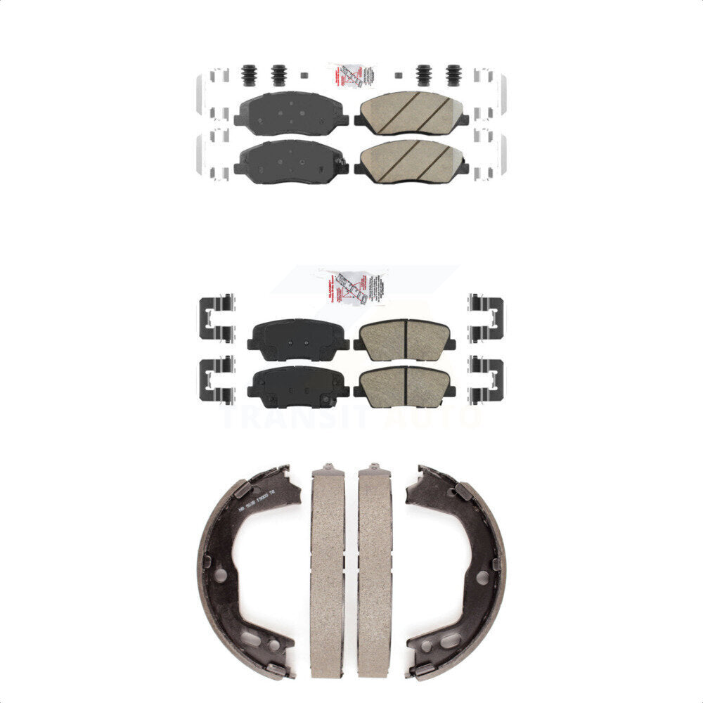 Front Rear Ceramic Disc Brake Pads And Parking Shoes Kit For Hyundai Genesis KNN-100842