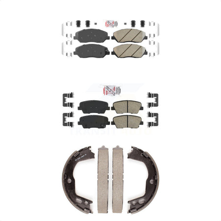 Front Rear Ceramic Disc Brake Pads And Parking Shoes Kit For Hyundai Genesis KNN-100842
