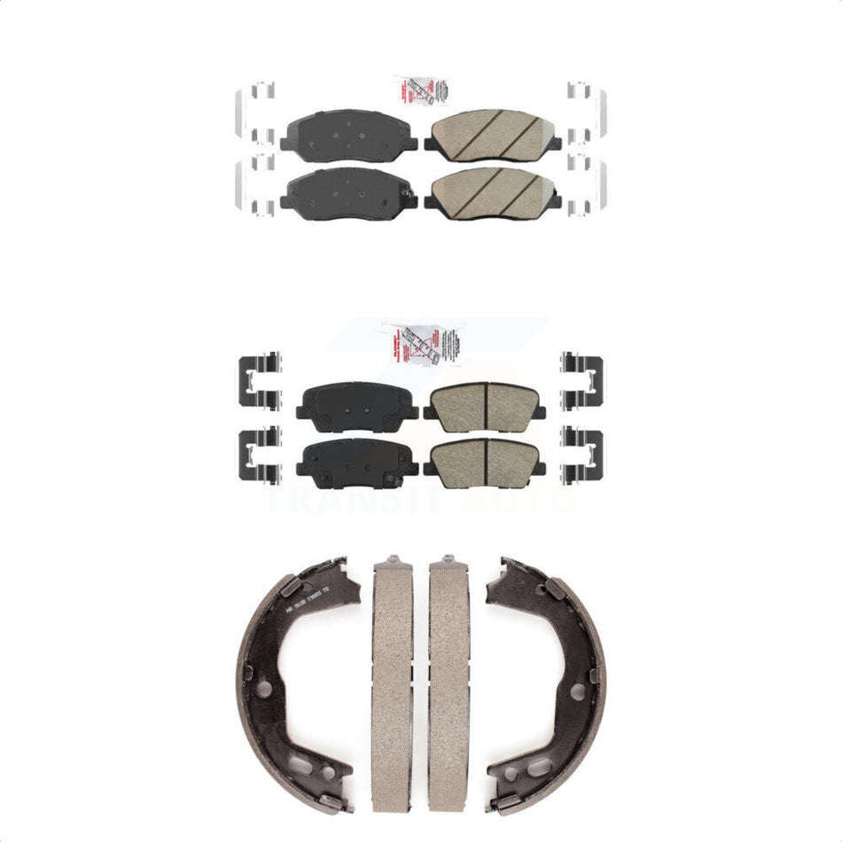Front Rear Ceramic Disc Brake Pads And Parking Shoes Kit For Hyundai Genesis KNN-100843
