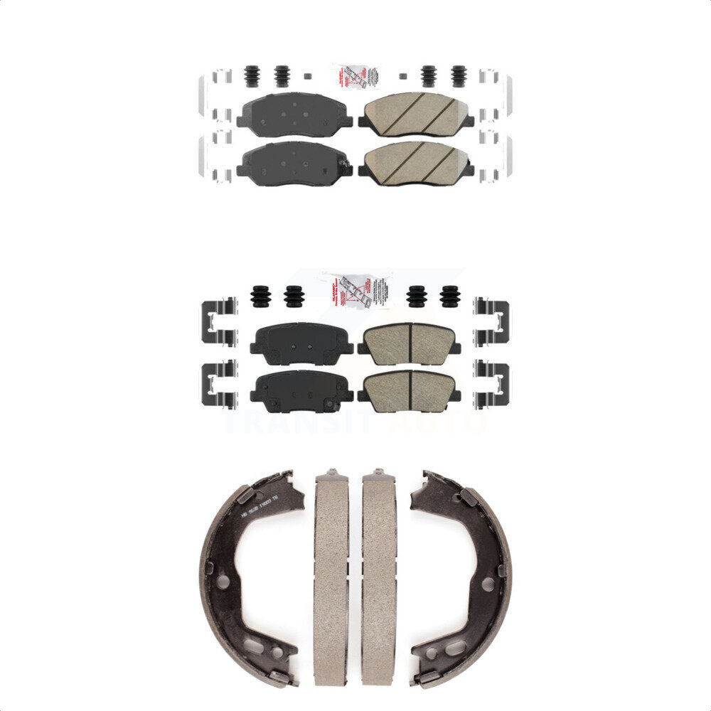 Front Rear Ceramic Disc Brake Pads And Parking Shoes Kit For Hyundai Genesis KNN-100845