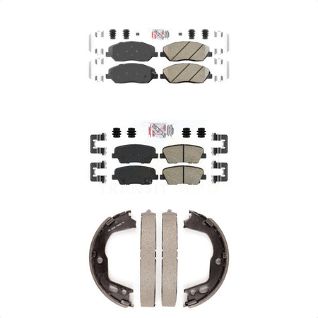 Front Rear Ceramic Disc Brake Pads And Parking Shoes Kit For Hyundai Genesis KNN-100845