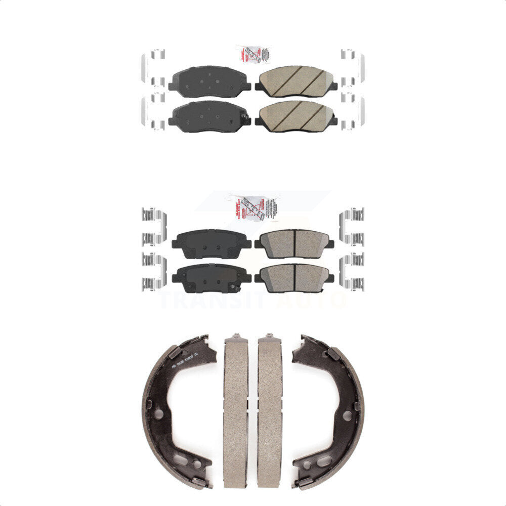 Front Rear Ceramic Disc Brake Pads And Parking Shoes Kit For Hyundai Genesis KNN-100849