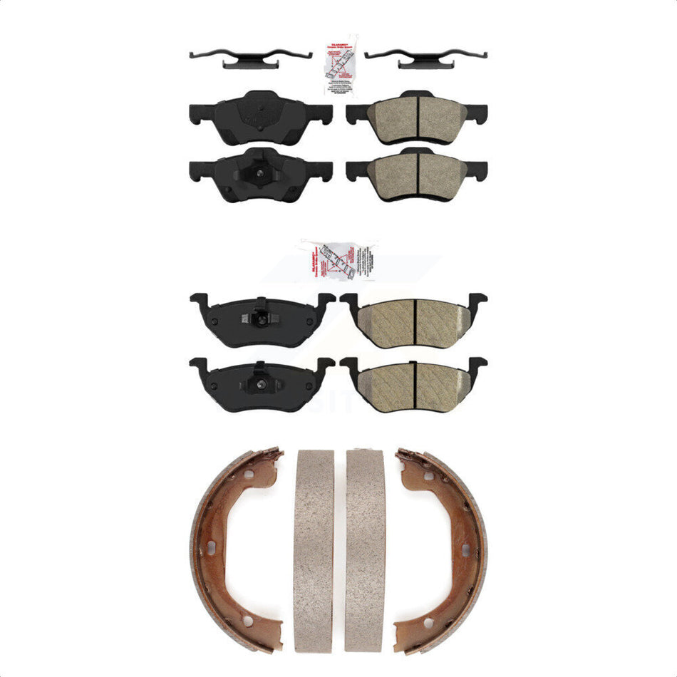 Front Rear Semi-Metallic Disc Brake Pads And Parking Shoes Kit For Ford Escape KNN-100850