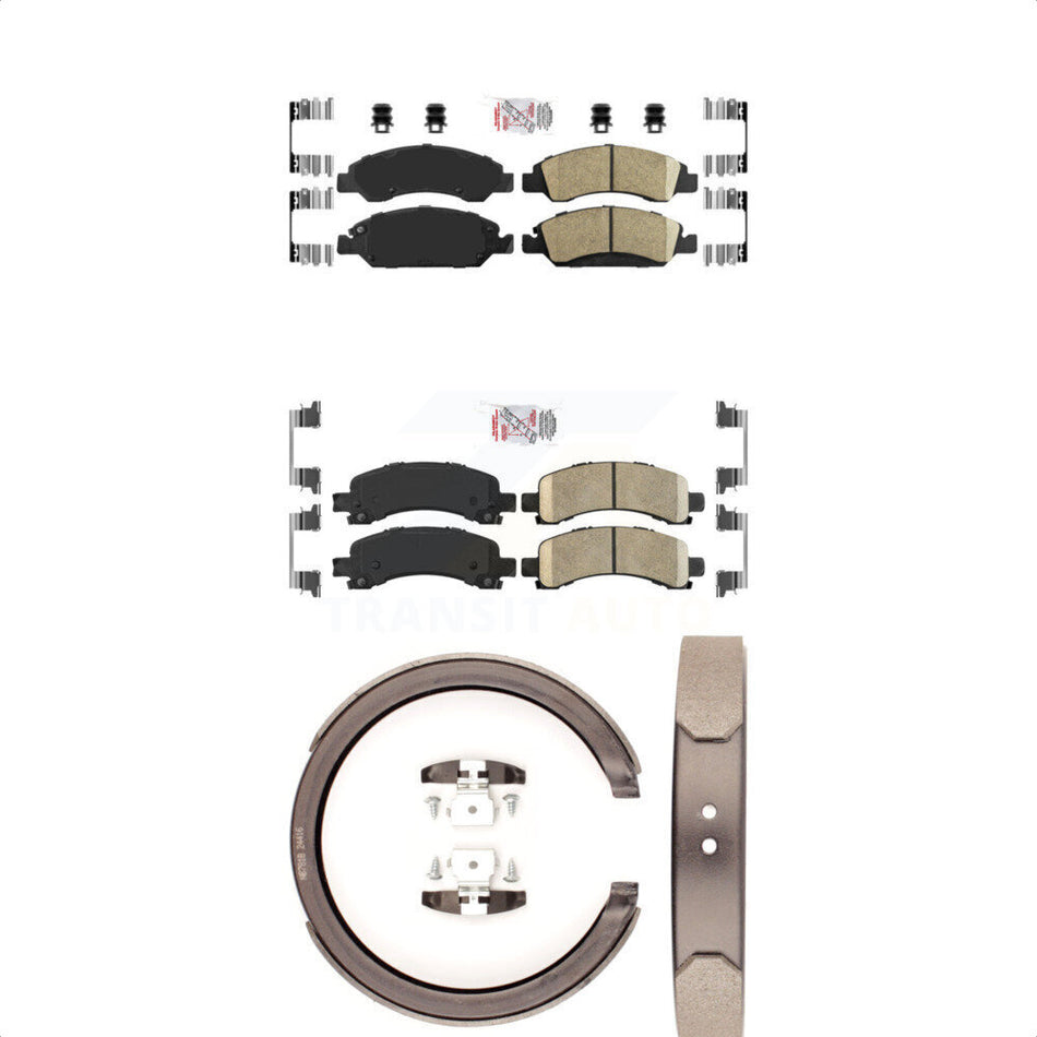 Front Rear Ceramic Disc Brake Pads And Parking Shoes Kit For Chevrolet Express KNN-100855
