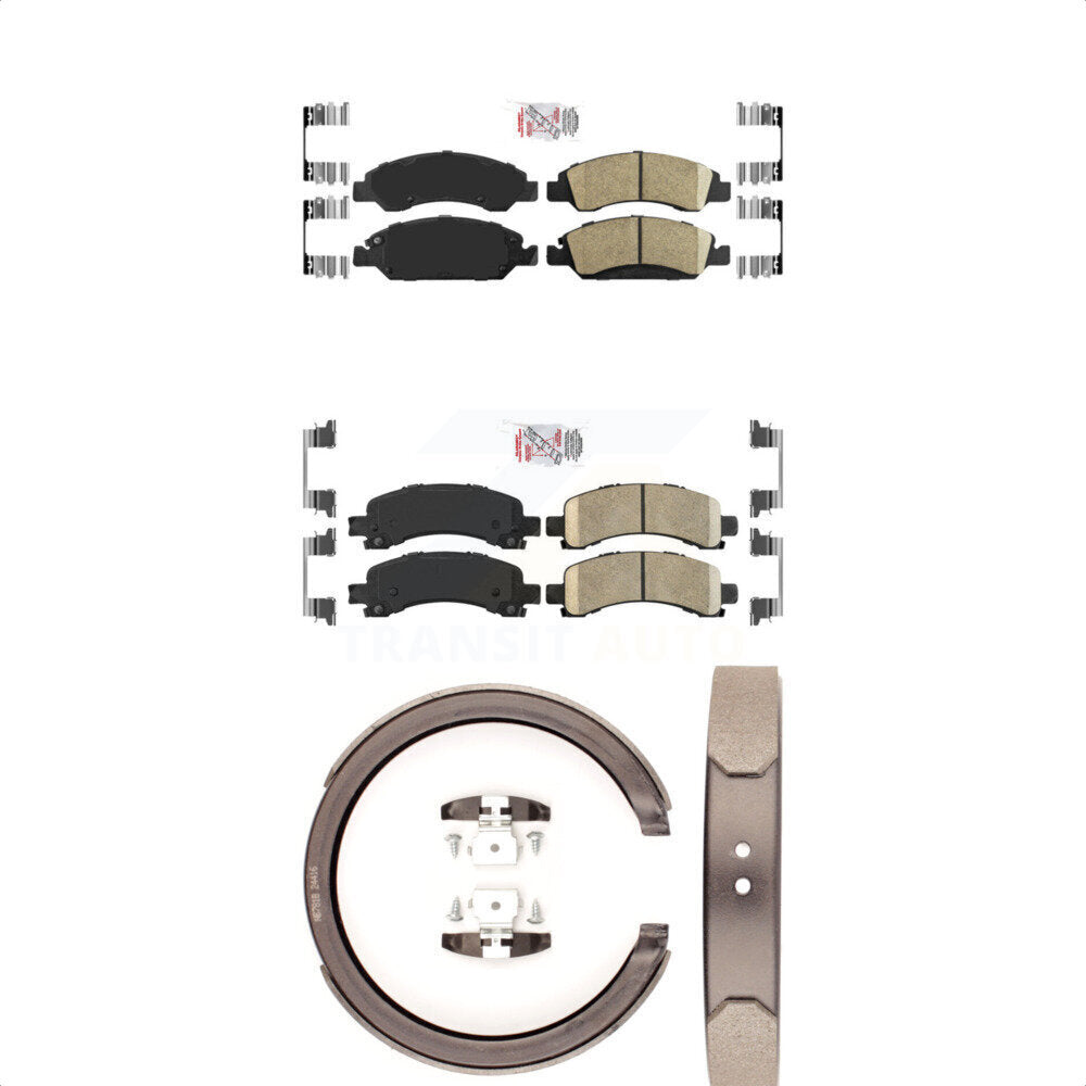 Front Rear Ceramic Disc Brake Pads And Parking Shoes Kit For Chevrolet Express KNN-100856