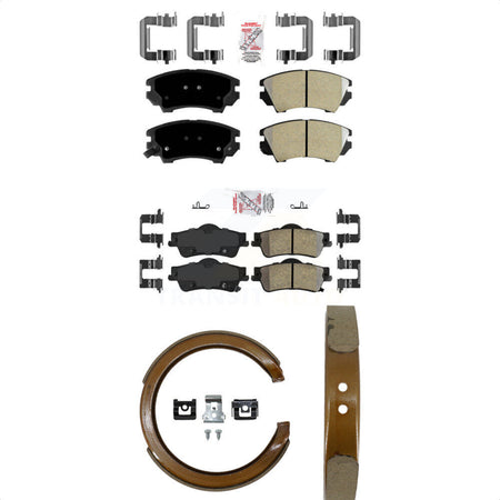 Front Rear Semi-Metallic Disc Brake Pads And Parking Shoes Kit For KNN-100869