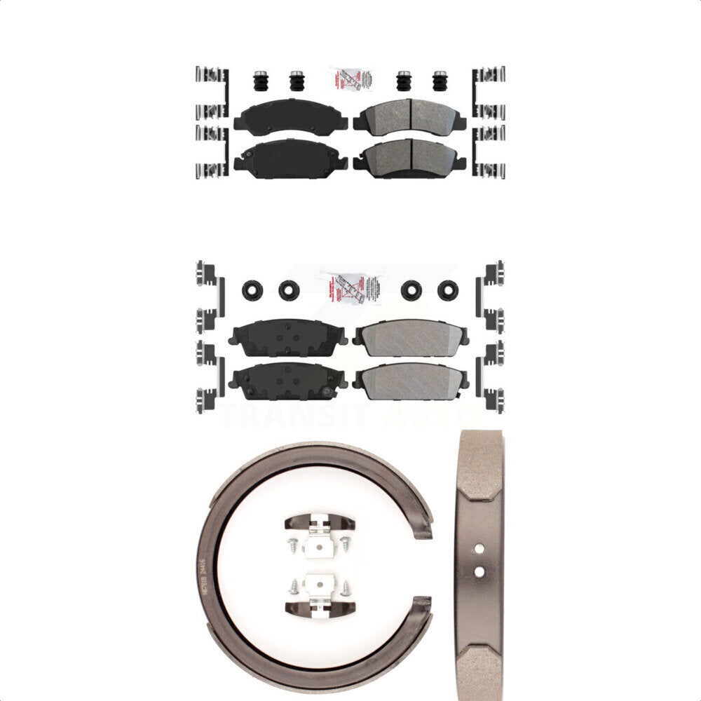 Front Rear Semi-Metallic Disc Brake Pads And Parking Shoes Kit For Chevrolet KNN-100875