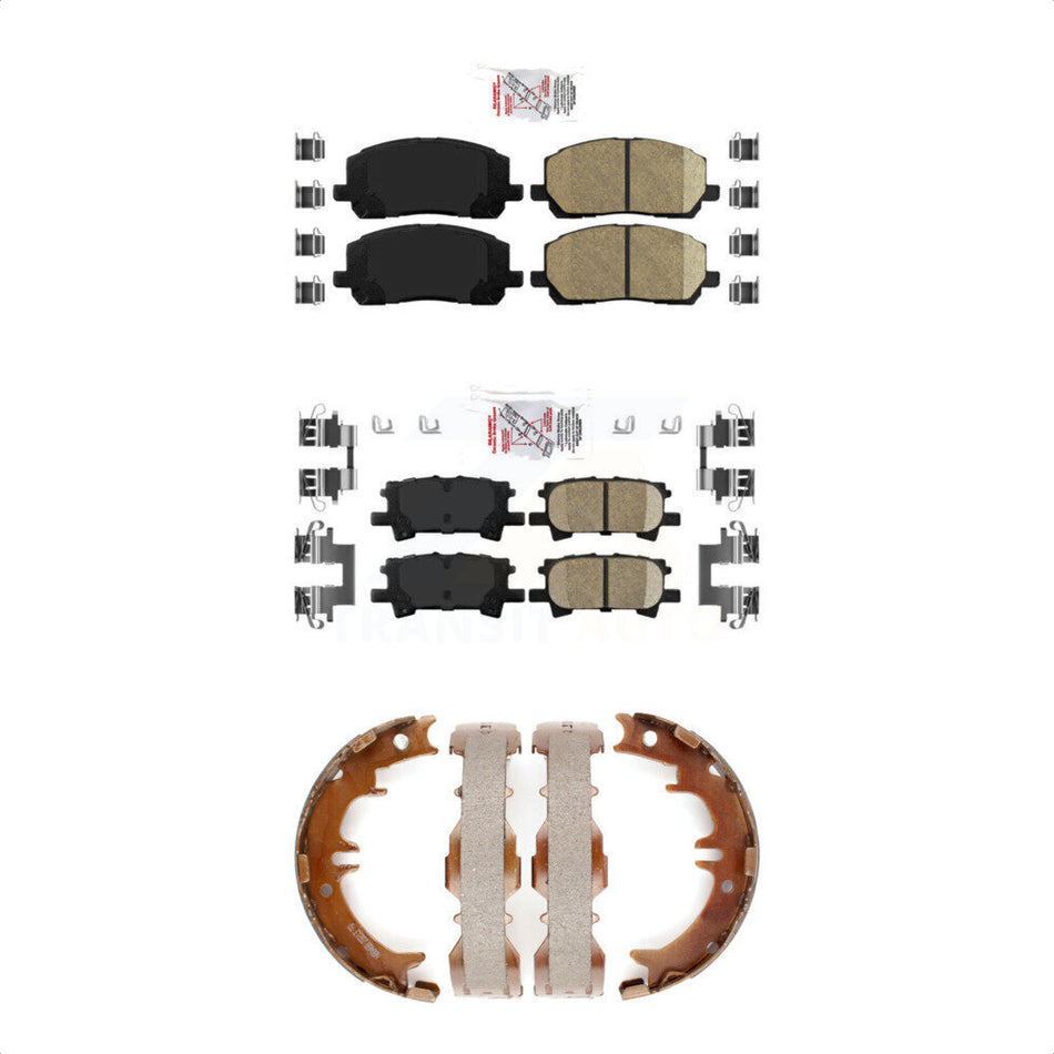 Front Rear Ceramic Disc Brake Pads And Parking Shoes Kit For Toyota Highlander KNN-100888
