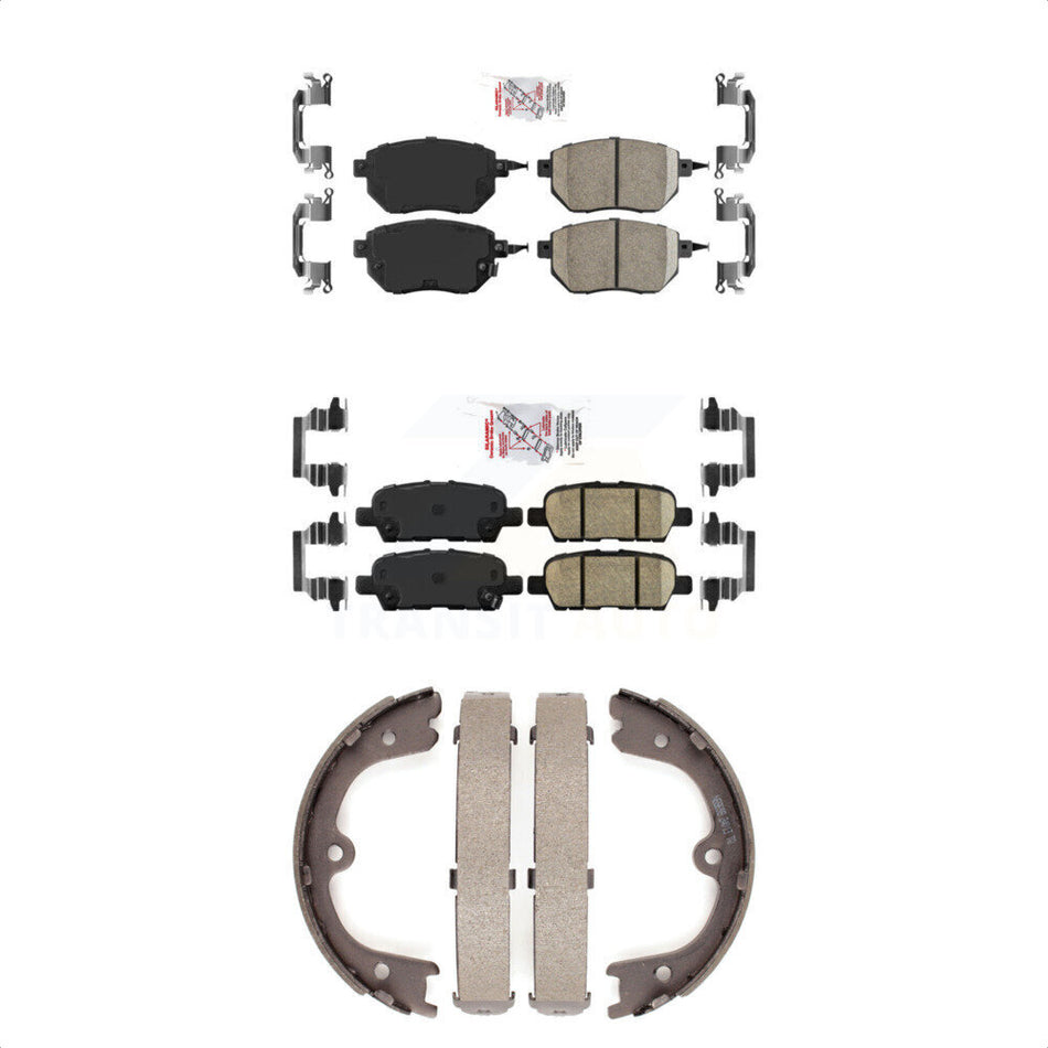 Front Rear Ceramic Disc Brake Pads And Parking Shoes Kit For Nissan Murano KNN-100897