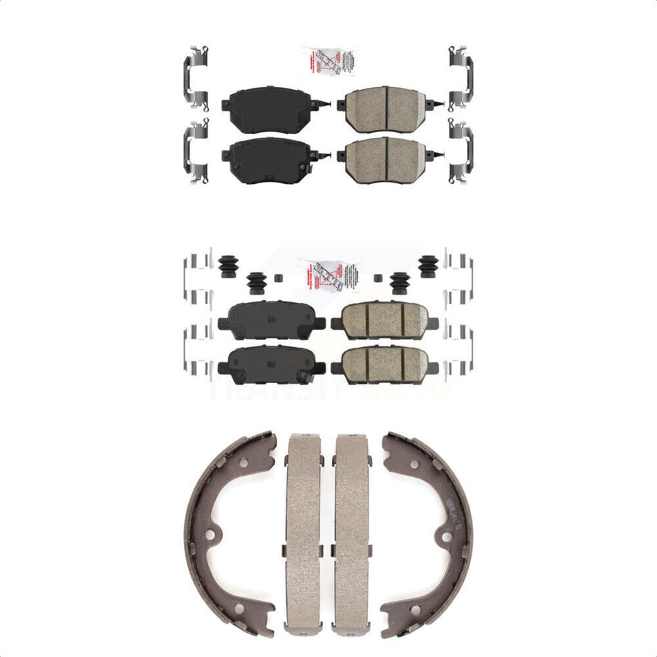 Front Rear Ceramic Disc Brake Pads And Parking Shoes Kit For Nissan Murano KNN-100900