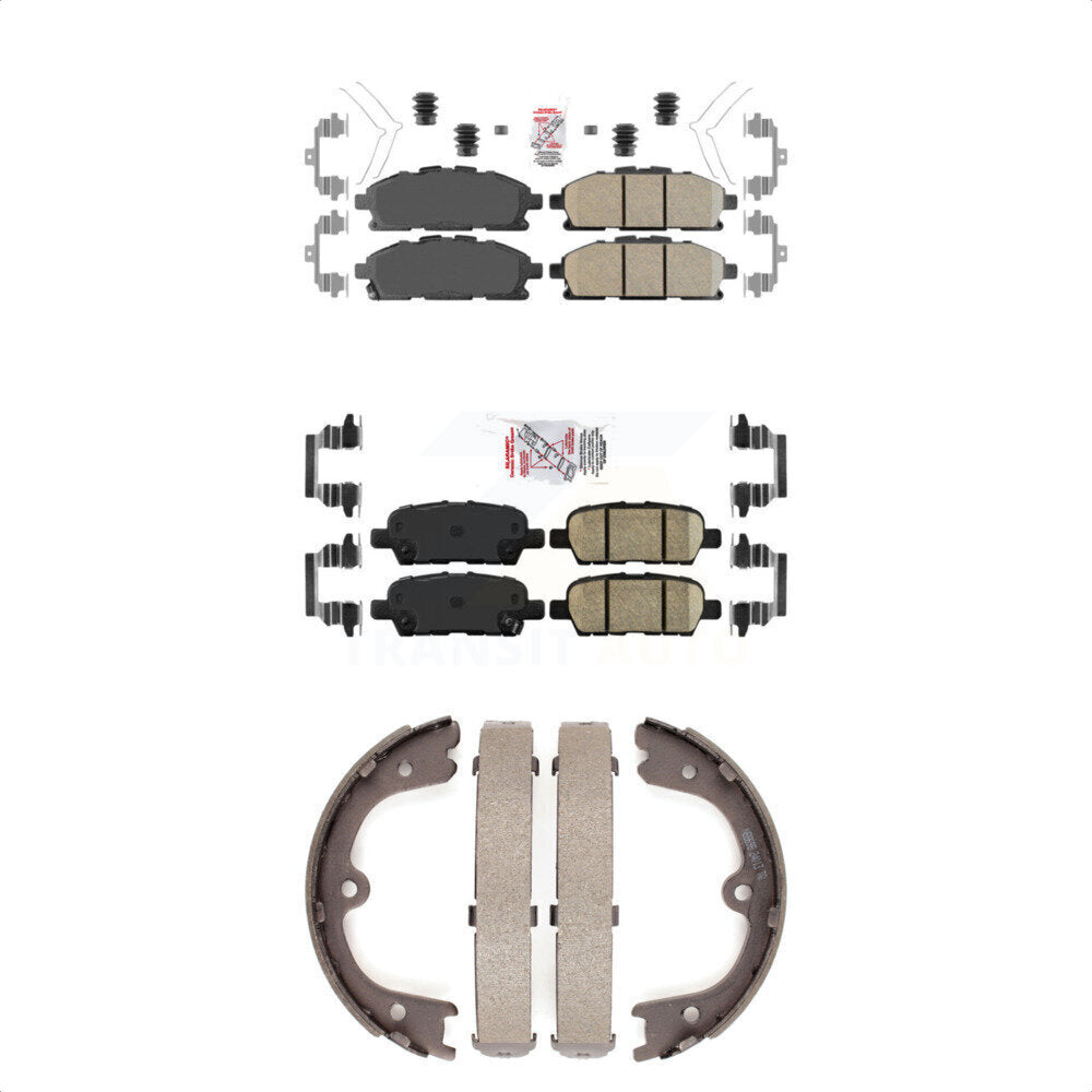 Front Rear Ceramic Disc Brake Pads And Parking Shoes Kit For Nissan Quest KNN-100903